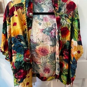 Soft Surroundings Colorful Floral Cape (NEW)